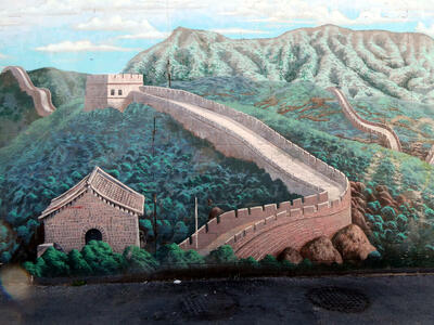 wall painting of great wall of china