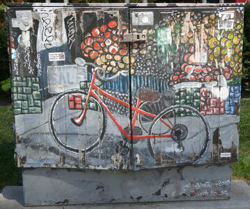 bicycle painted utility box
