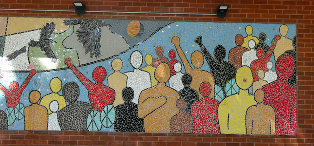mosaic various color of people