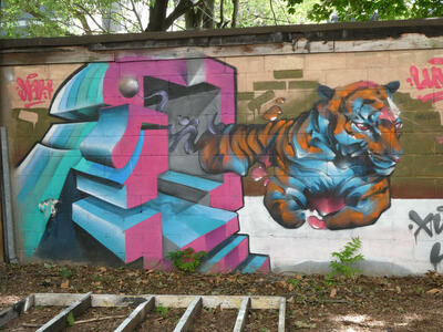 wall painting tiger