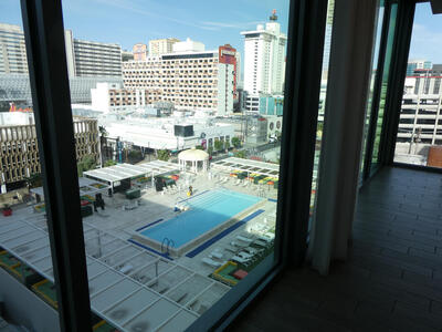 View of pool area from eighth floor