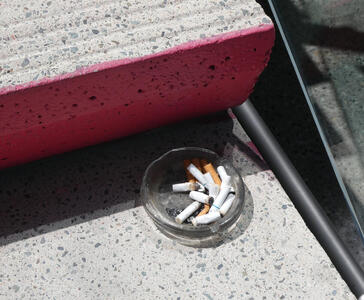 ashtray on stairstep