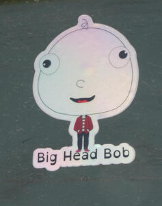 big head bob sticker