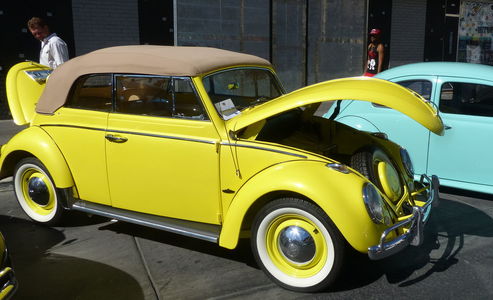 Yellow VW convertible