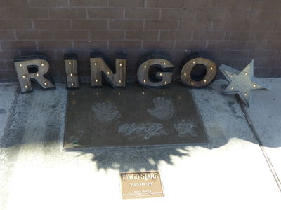 Ringo Starr's handprints in concrete ner El Cortez Hotel
