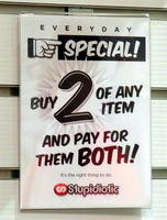 Special: Buy 2 of any item and pay for them both!