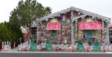 Christmas house in daylight