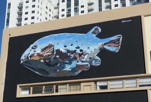 Large stonefish-type wall painting