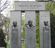 Busts of Jakob Reumann, Victor Adler, and Ferdinand Hanusch