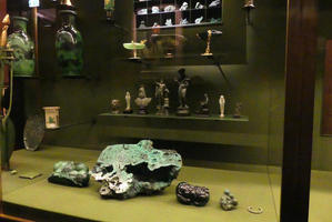 Jade stone among many other green artifacts