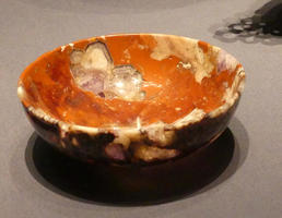 Orange stone bowl