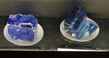 Blue cubical crystals