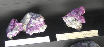 Purple colored mineral samples