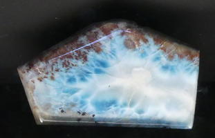 Light blue cross-section of polished mineral