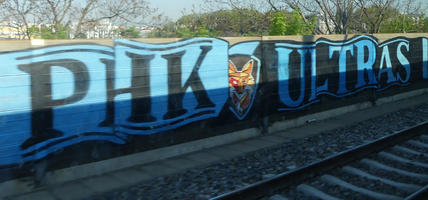 Graffiti in style of college banner: PHK Ultras