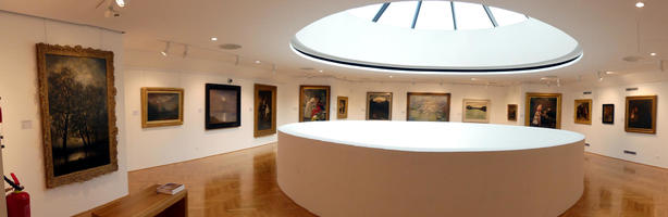 Panorama of top floor paintings