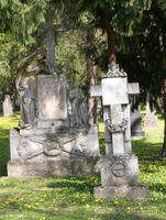 Two gravestones in shape of cross
