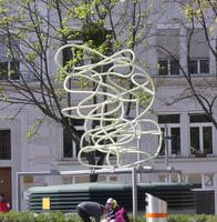 Sculpture that looks like twisted wire hangers