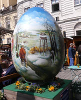 Large painted Easter egg.