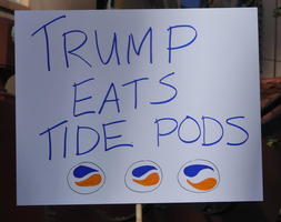 Trump eats Tide Pods