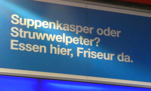 Suppenkasper oder Struwwelpeter? Essen hier, Friseur da.