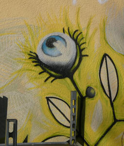 graffiti of plant with eye as flower