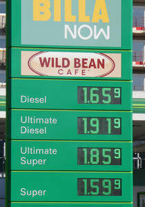 Gas prices ranging from 1,659 for diesel to 1,859 for ultimate super (super is 1,599)