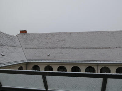 snow on balcony