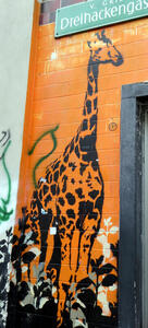 giraffe painted on wall