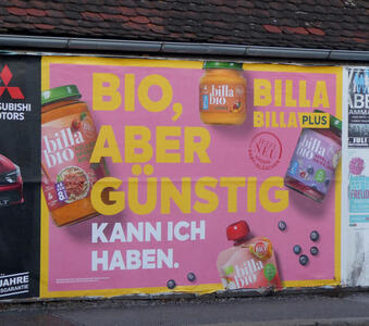 Bio, aber günstig kann ich haben (Billa PLUS advert)