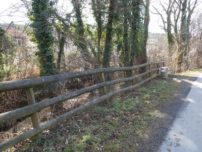 wooden fence at roadside