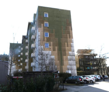 apartment building in shades of brown