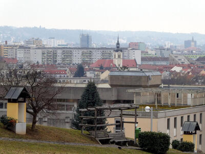 view of city from top of hill