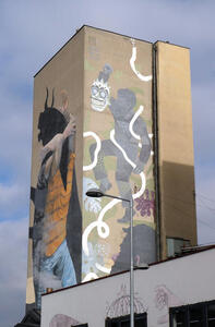 paintings on multi story building