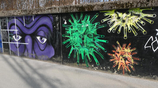 purple face graffiti