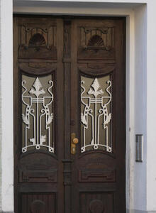 doors with fancy scrollwork