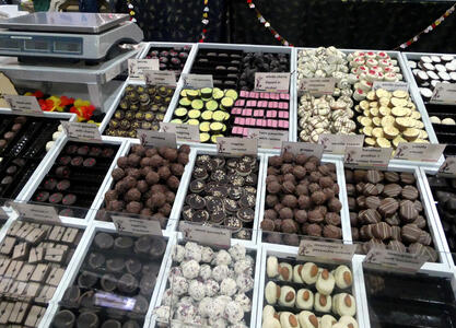 large assortment of truffles