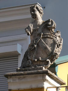 bust of armless person with shield