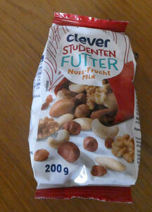 Package of mixed nuts and fruit