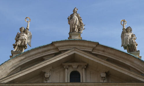 statuary on top of dom