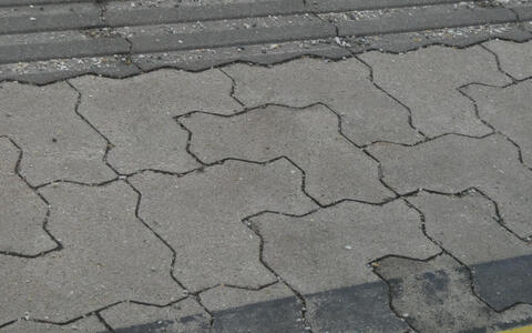 L shaped paving tiles