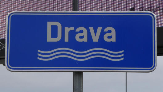 sign for drava river