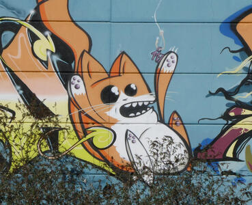 cartoon fox graffiti