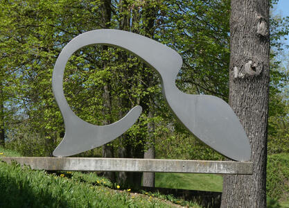 curved silver abstract