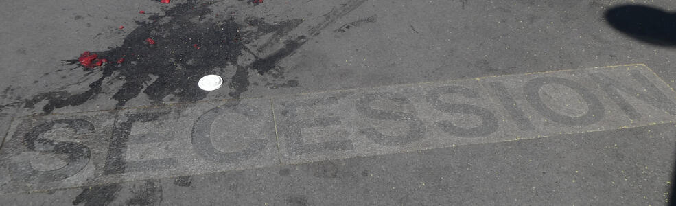 word secession inlaid in street