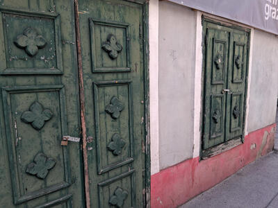 old wooden doors and window shutters