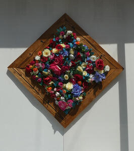 floral display in store window