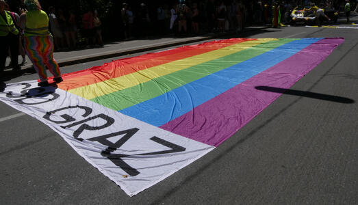 large rainbow flag