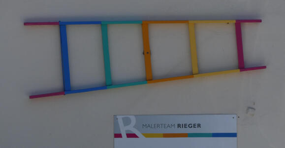 rainbow colored ladder