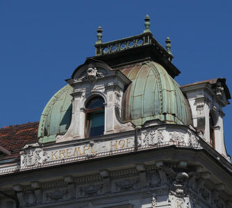 dome on building with green patina